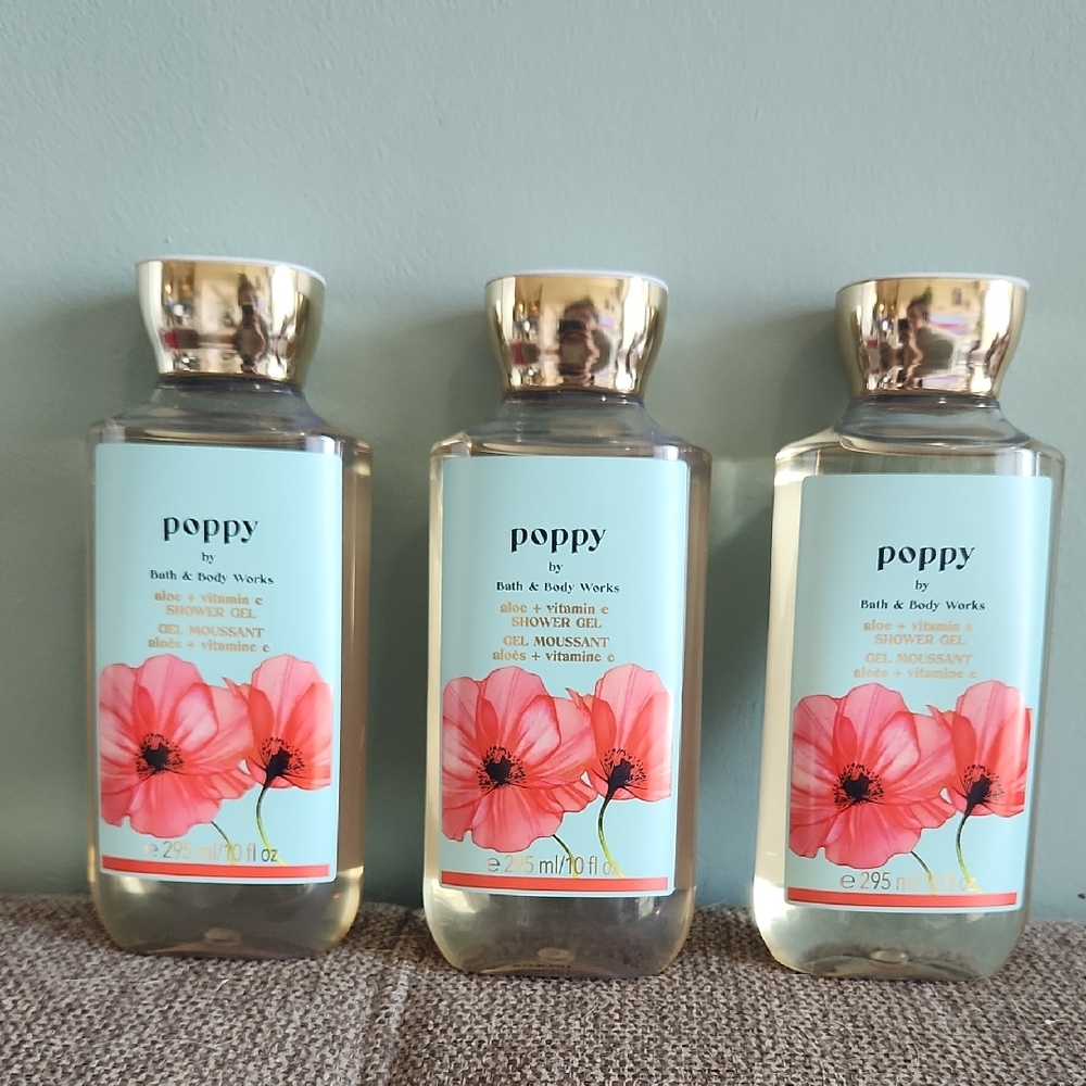 Bath & Body Works Poppy Shimmer Gel Moisturizer - Blue and Gold
